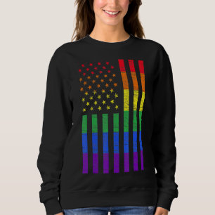 Sweatshirt Lgbt American Flag Pride Rainbow Gay Lesbian Bi Tr