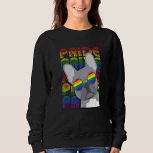 Sweatshirt Lgbt Gay pride Français Bulldog Arc-en-ciel Chien