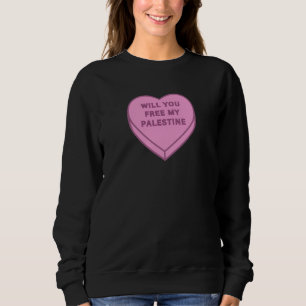Sweatshirt Libérez-vous ma Palestine ? Cute Candy Coeur doux