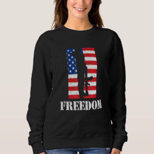 Sweatshirt Liberté - Saluer le drapeau américain vétéran Fièr