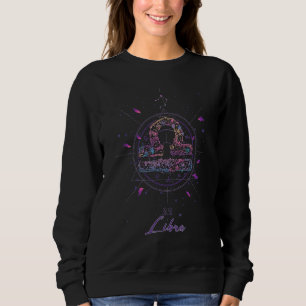 Sweatshirt Libra Horoscope Signe Zodiaque Design floral