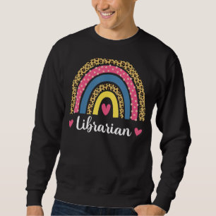 Sweatshirt Librarian Boho Rainbow Leopard Back To School 2