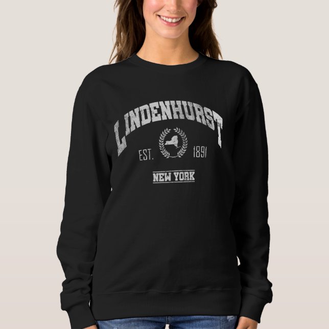 Sweatshirt Lindenhurst NY New York Vintage Throwback (Devant)