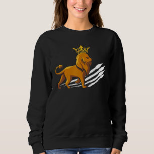 Sweatshirt Lion Couronne roi griffonné Léon Horoscope Zodia