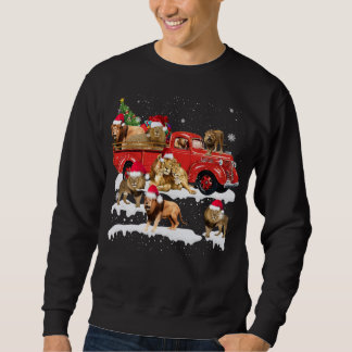 Sweatshirt Lion équitation Camion Rouge Joyeux Noël X mas Lai