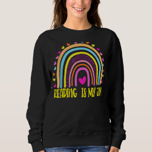 Sweatshirt Lisez Professeur Rainbow Leopard Lire Est Ma Jam