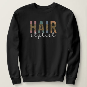 Sweatshirt Liste de cheveux Cheetah Typographie Coiffeur Cade