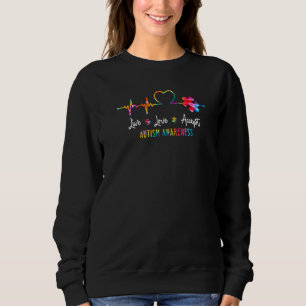 Sweatshirt Live Love Accepter Tie Dye Sensibilisation sur l'a