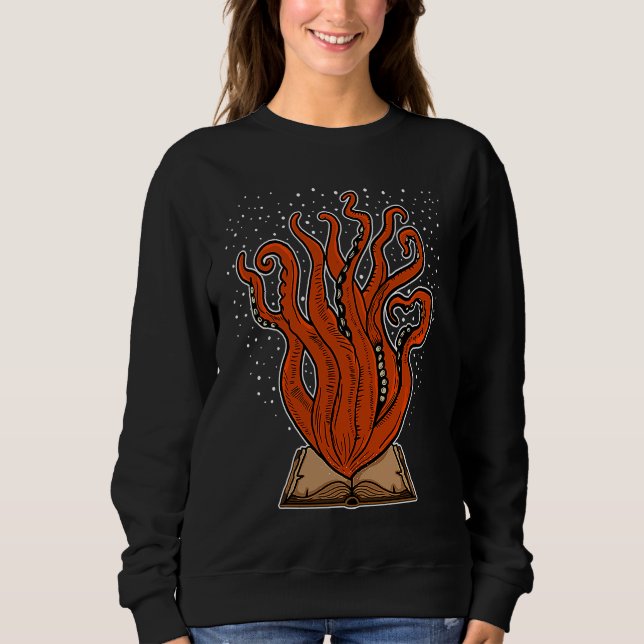 Sweatshirt Livres Livre Lecture Pieuvre Kraken Lecteur de Liv (Devant)