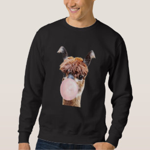 Sweatshirt Llama Alpaca Bubble Gum Animal Farmers Vie