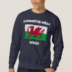 Sweatshirt Llanwrtyd Wells, Pays de Galles avec drapeau gallo
