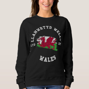 Sweatshirt LLANWRTYD WELLS Pays de Galles Vintage Drapeau Bad