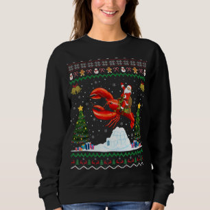Sweatshirt Lobster Ugly Xmas Santa Riding Lobster