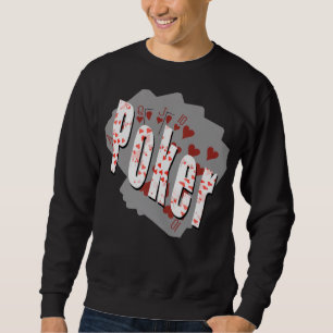 Sweatshirt Logo De Poker Avec Coeurs Arrière - plan De Flush