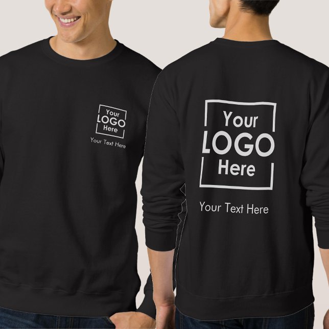 Sweatshirt Logo d'entreprise personnalisé simple Texte avant  (Simple Personalized Business Logo Text Front Back Sweatshirt)