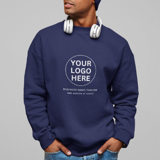Sweatshirt Logo d'entreprise promotionnel bleu marine