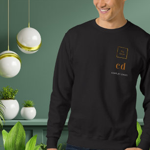 Sweatshirt Logo du nom du monogramme en or noir