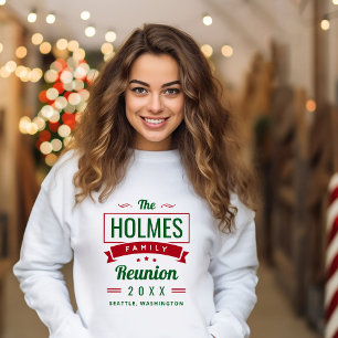 Sweatshirt Logo Retro Moderne Famille Reunion Noël