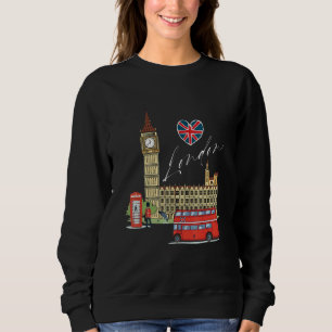 Sweatshirt Londres Angleterre Vintage Rétro Souvenir Voyage A