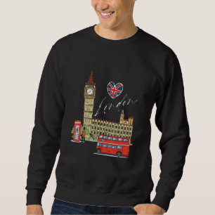 Sweatshirt Londres Angleterre Vintage Rétro Souvenir Voyage A