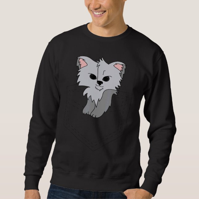 Sweatshirt Loup Blanche Dans Un Loup De Poche (Devant)