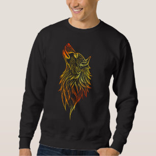 Sweatshirt Loup hurlant doré – Conception d'animal spirituel