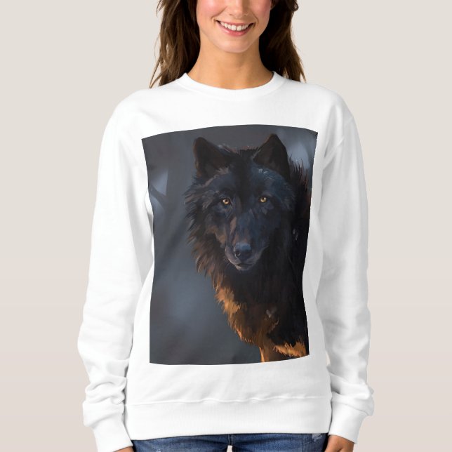 Sweatshirt Loup noir (Devant)