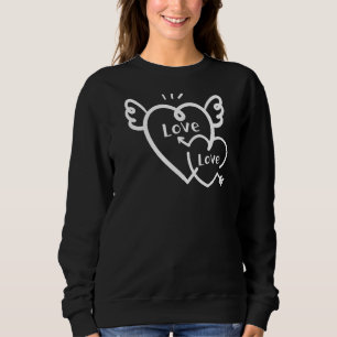 Sweatshirt Love Love Heart Arrow Wings Graphisme