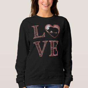 Sweatshirt Love Rhino Heart Rhinoceros Animal Graphisme
