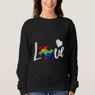 Sweatshirt Love Sensibilisation sur l'autisme Relaxée Convien
