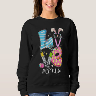 Sweatshirt Love Stethoscope Lpn Life Bunny Nurse Jour de Pâqu