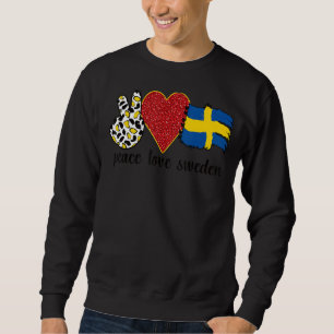 Sweatshirt Love Suède Fier Drapeau Suédois Racines suédoises