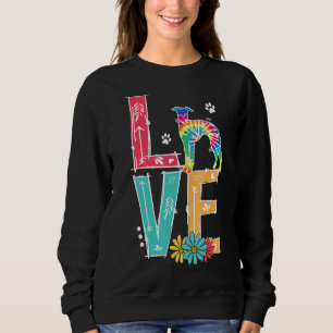 Sweatshirt Love Whippet Snap Dog Français Whippet Tie Dye Rai