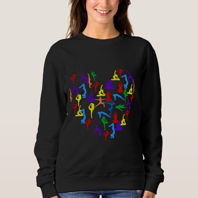 Sweatshirt Love Yoga Poses Ver (Devant)