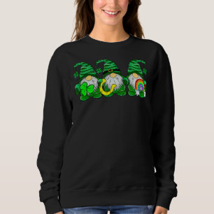 Sweatshirt Lucky Rainbow Gnome Happy St Patrick's Day Kids Wo