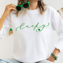 Lucky St. Patrick's Day Cute Green Script
