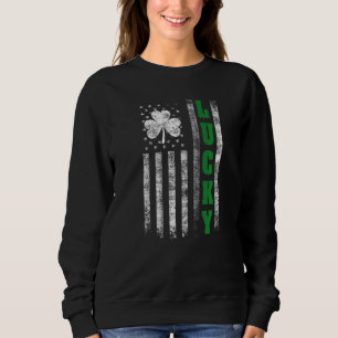 Sweatshirt Lucky St Patrick's Day Vintage American USA Drapea