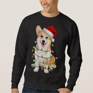Sweatshirt Lumière de Noël de Chien de Corgi