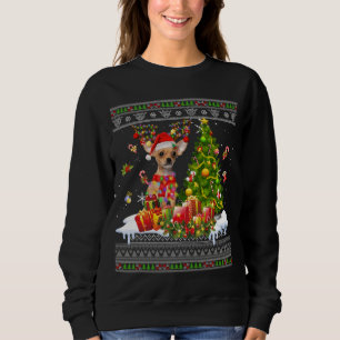 Sweatshirt Lumières de Noël amusantes Chihuahua Chien Funny X