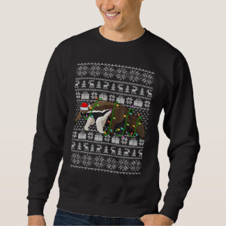 Sweatshirt Lumières de Noël de style pull moche Santa fourmil
