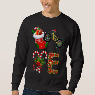 Sweatshirt Lumières de Noël pour vélo Love Led Chapeau de Pèr