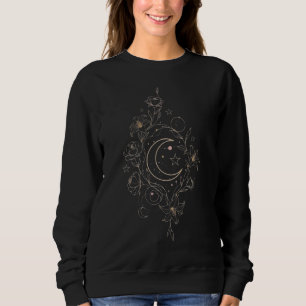Sweatshirt Lunar Bloom Élégance – Dessin Floral et Lunaire de