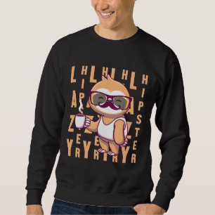 Sweatshirt Lunettes de Mustache de café Hipster