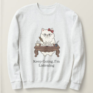 Sweatshirt Lunettes de prise de notes de chat mignon Concepti