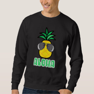 Sweatshirt Lunettes de soleil Aloha Pineapple Hawaïen Tiki