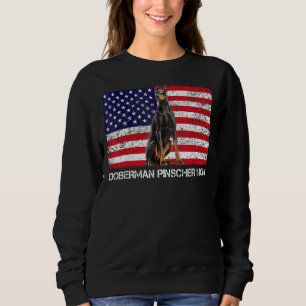 Sweatshirt Lunettes de soleil Doberman Pinscher Maman Drapeau