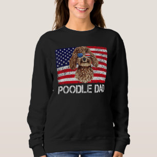 Sweatshirt Lunettes de soleil Poodle papa Drapeau américain C
