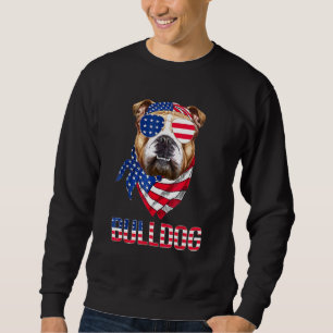 Sweatshirt Lunettes de soleil pour chien Bulldog Drapeau Amér