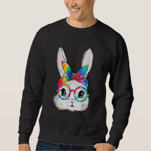 Sweatshirt Lunettes de soleil visage lapin Tie Dye Lunettes d