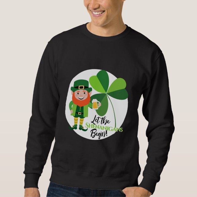 Sweatshirt Lutin de Shenanigans Trèfle St Patrick’s Day (Devant)